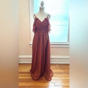 Elegant Burnt Orange Maxi Dress